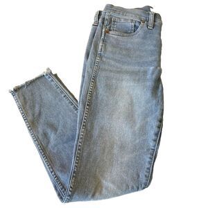 Madewell 10" High Rise Skinny Crop Jeans Distressed Frayed Hem Size 29